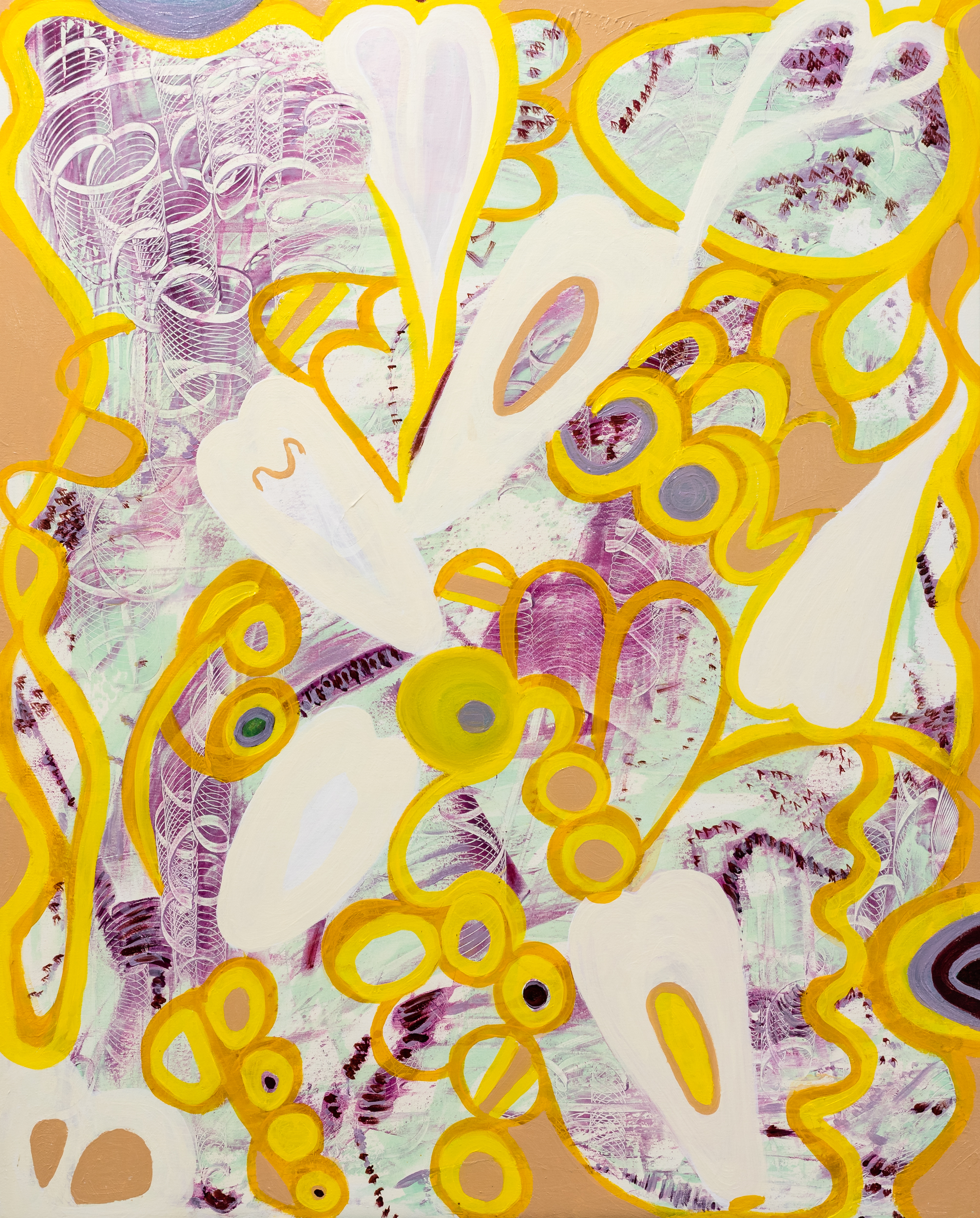 Christine Osterberger, Aus der Serie
„Gestrandete Herzen“, 
80 × 100 cm, Mischtechnik