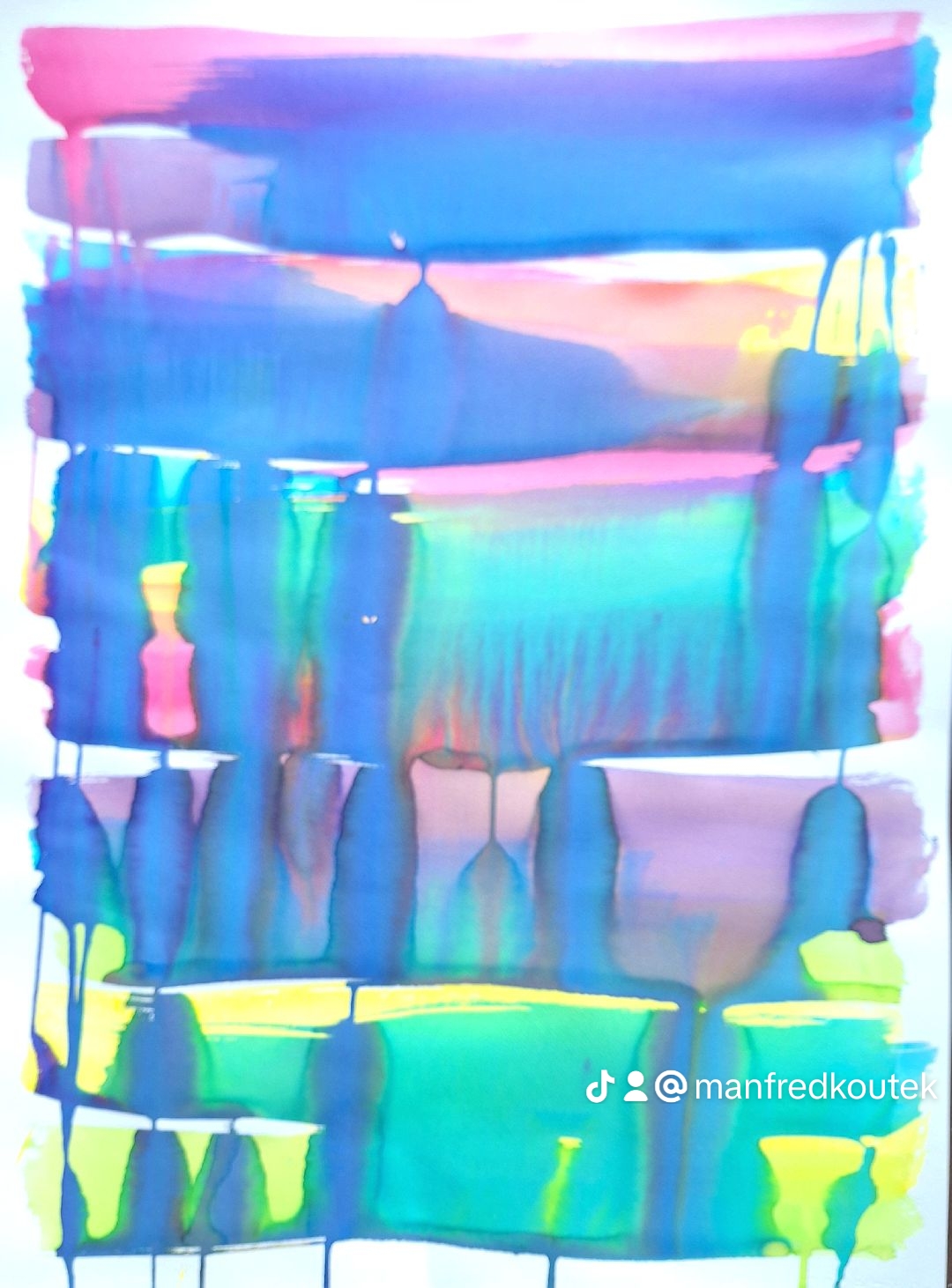 Manfred Ludwig Ernst Koutek, „Panta Rhei“ - „Gleam of Nature“, mixed media, 80x60cm, 2024