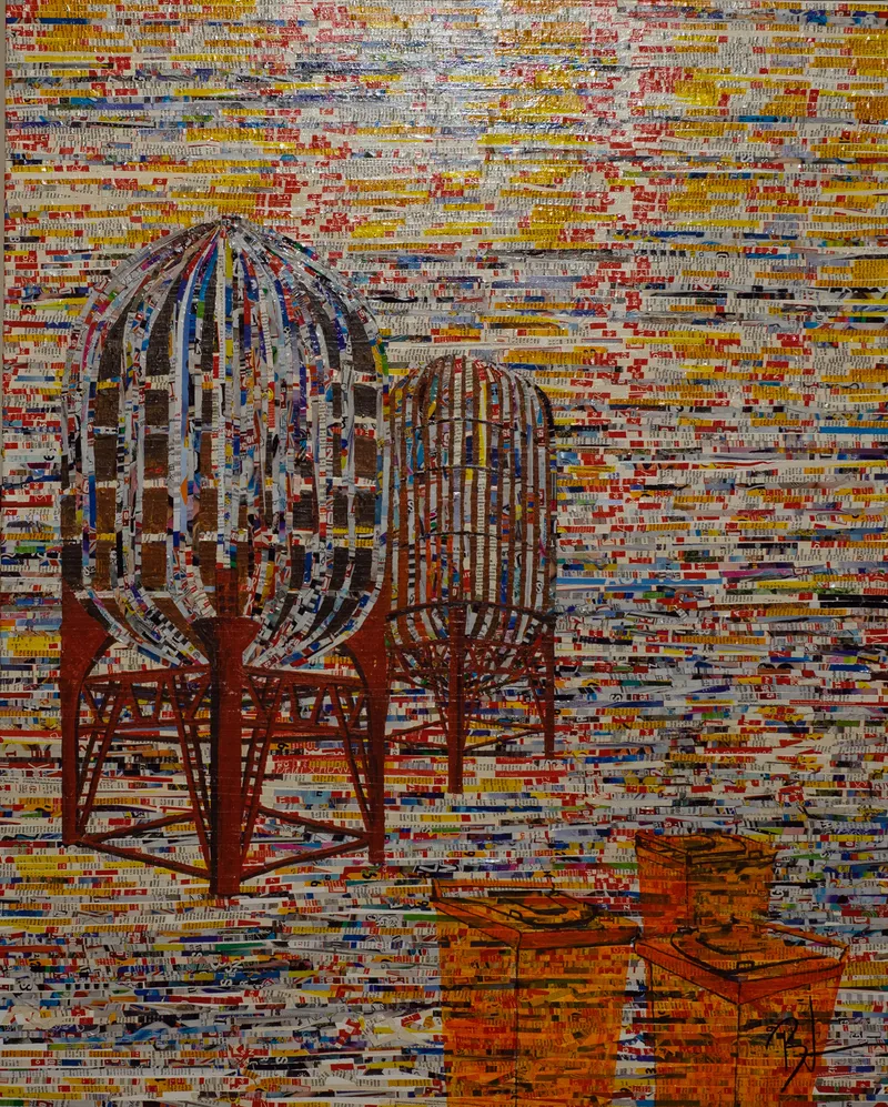 Prospektflut, Mischtechnik, 80x100