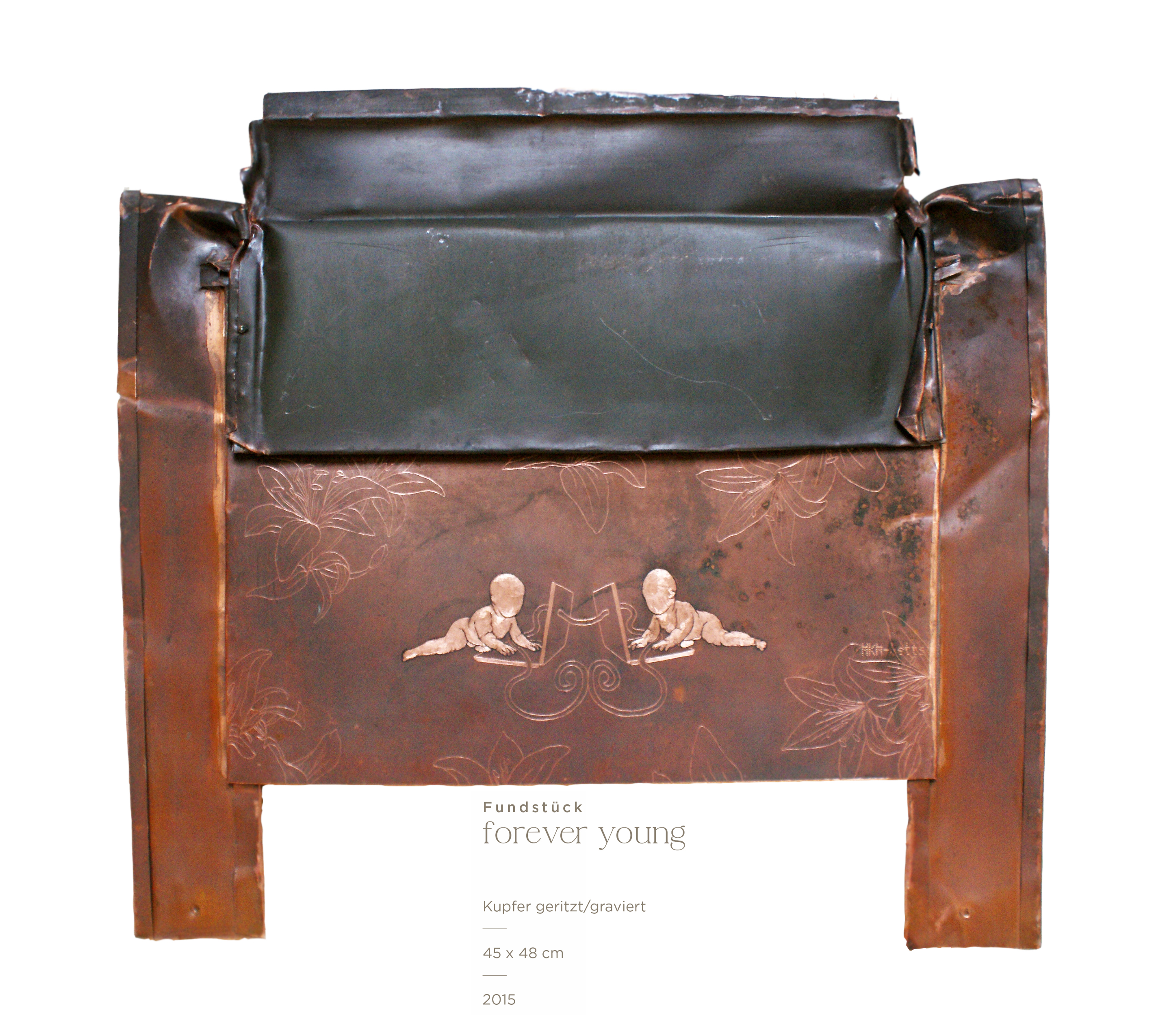 Markus Waltenberger, „forever young“ 45 x 48 cm, Stifte, Kupfer geritzt, graviert