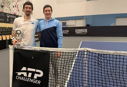 Challenger Titel 2026 in Thionville für Sebastian Ofner mit Coach Philip