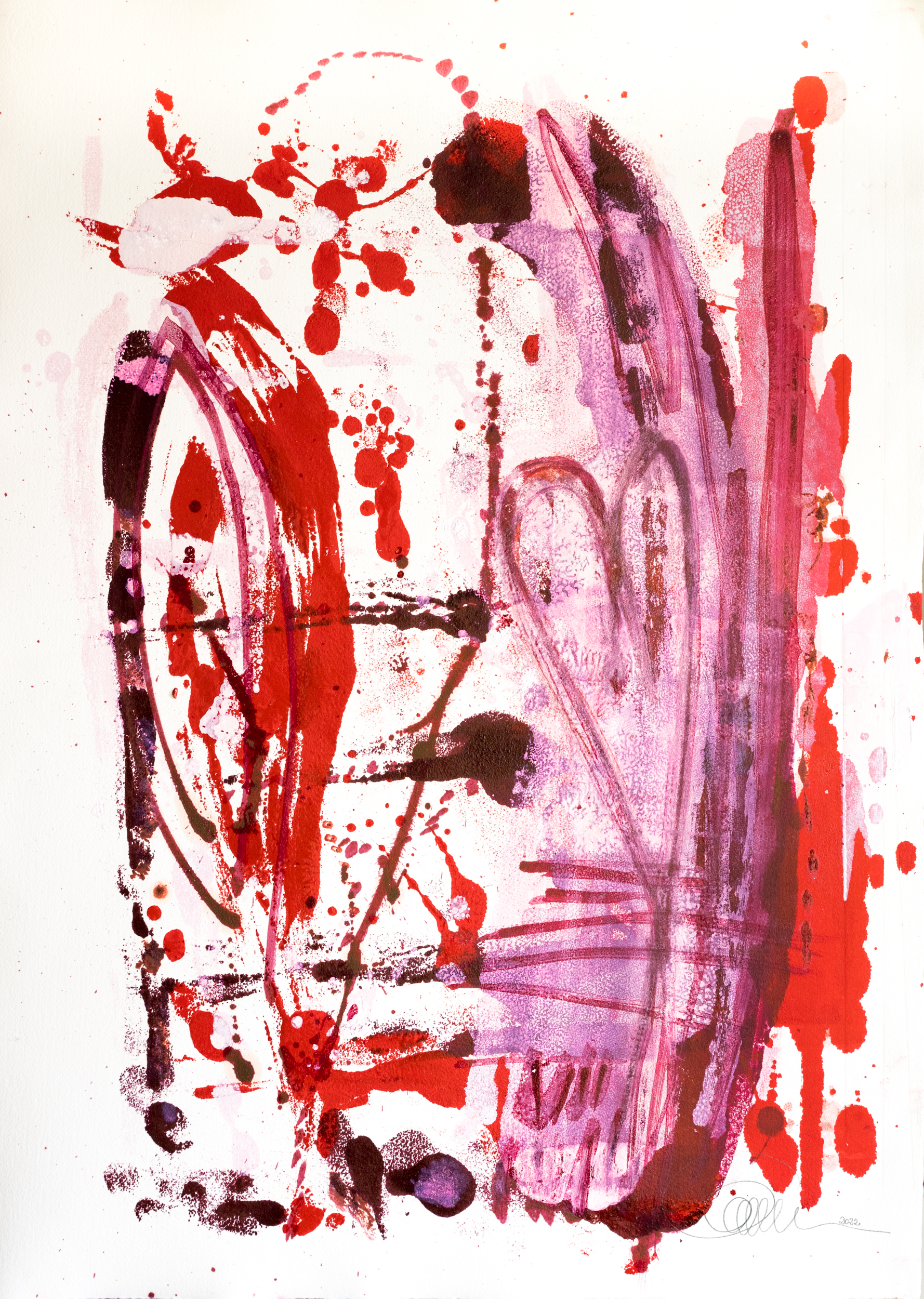 Christine Osterberger, Aus der Serie
„Gestrandete Herzen“, 60 × 80 cm, Monotypie