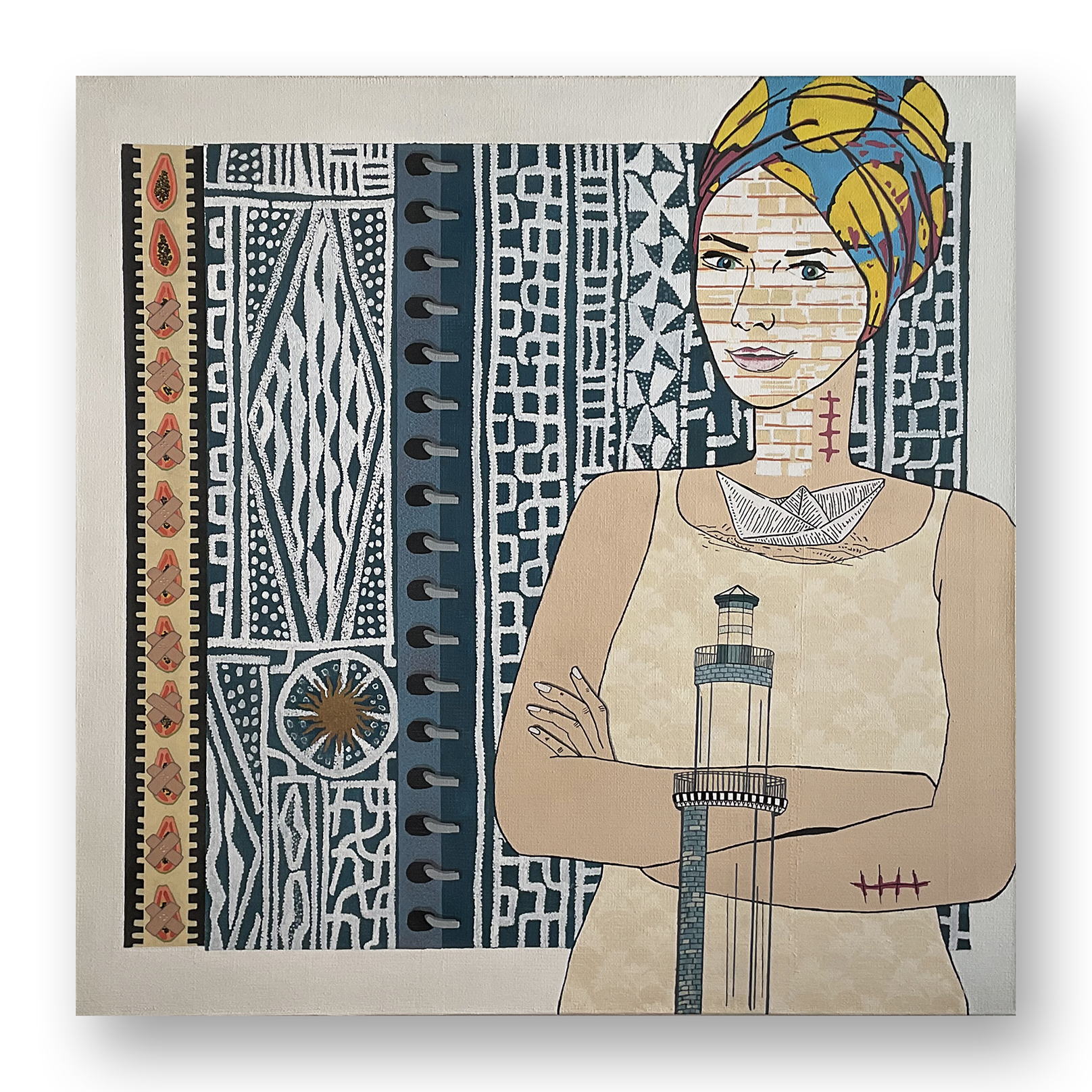 Helga Schager, „Charakteristikum“
Mischtechnik auf Leinwand
120 x 120 cm, 2023