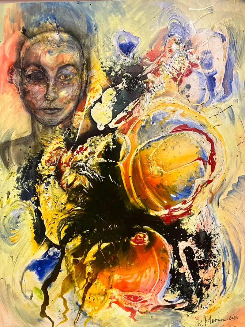 Aus tiefster Seele, - Musik und Leben,- Malerei über Sinead O’Connor, 2023, Mischtechnik, Leinwand, 170 x 130 cm