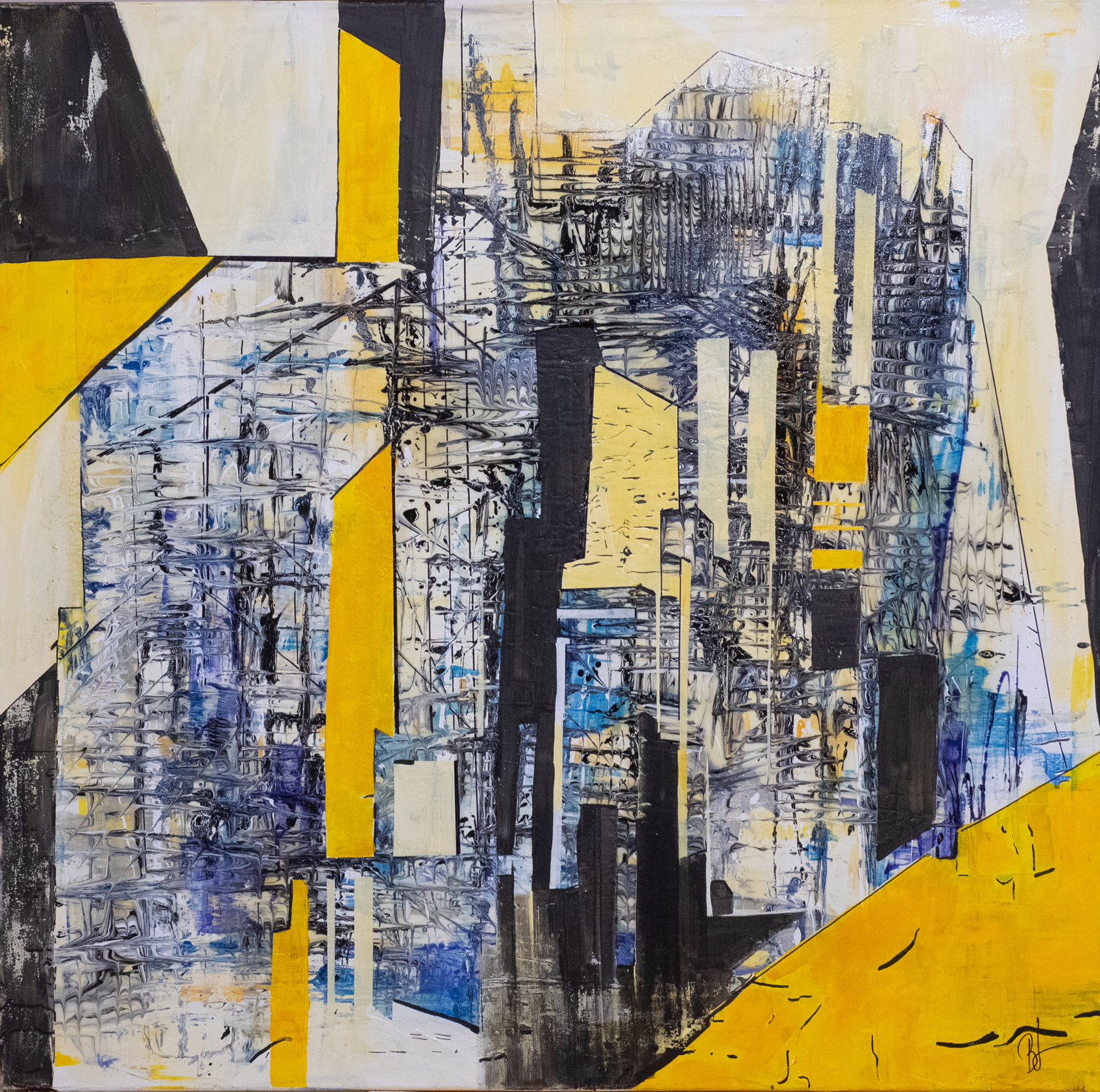 Monika Breitenfellner, Megacity, Acryl, 100x100