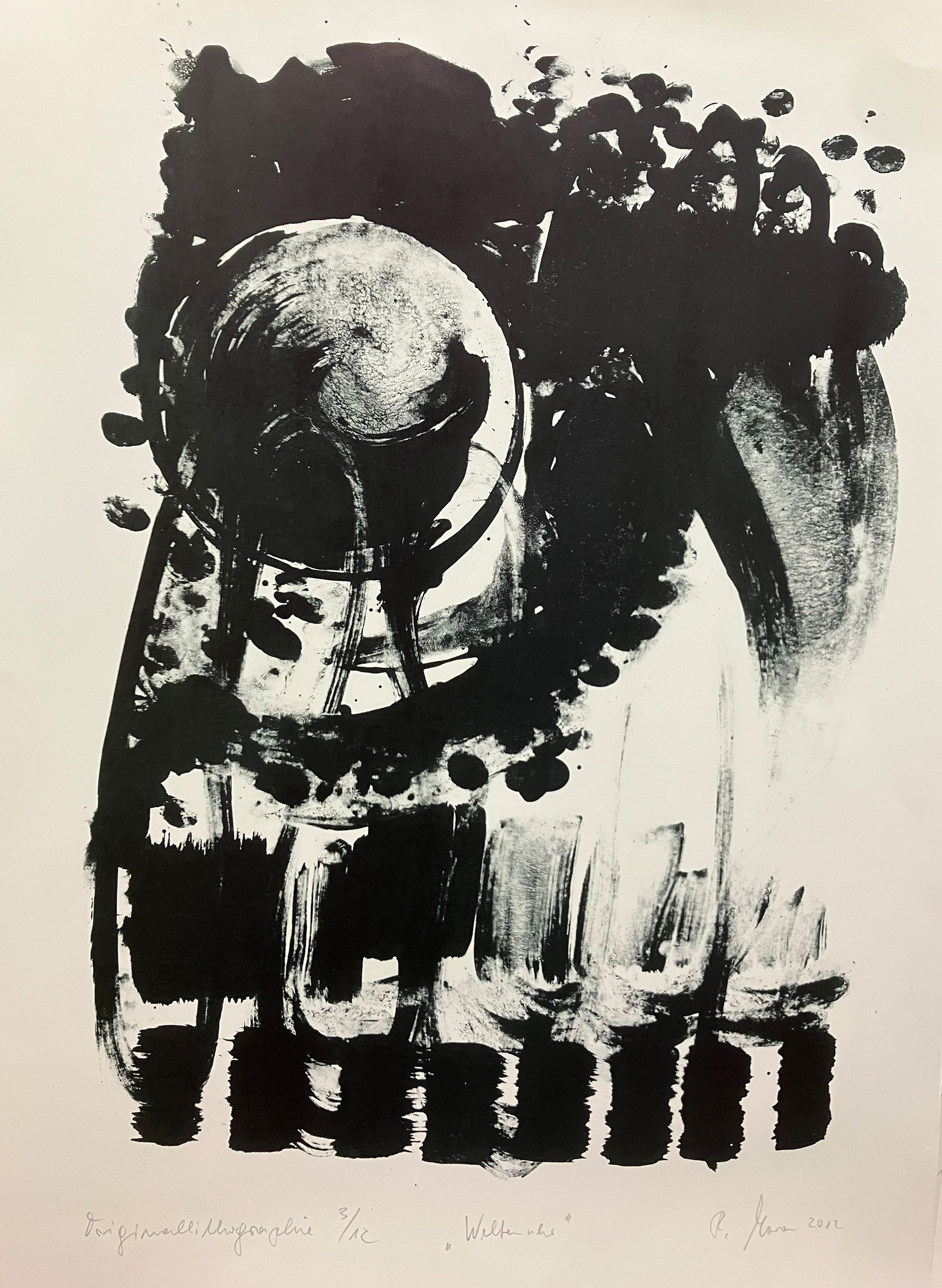 Renate Moran, Lithografie Weltenuhr