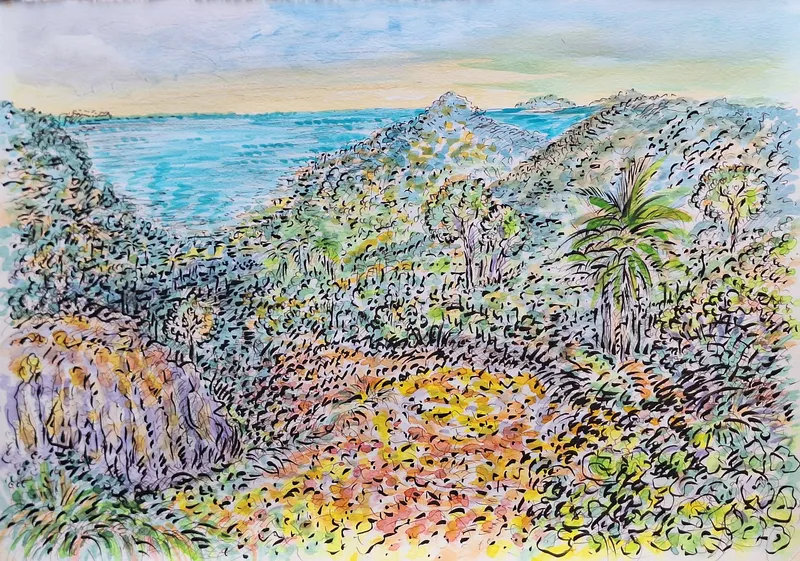 „Panta Rhei“, mixed media, 80x60cm, 2024