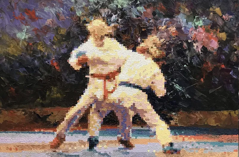 „Schattenboxen“, Öl, Leinwand, 2018, 60*80