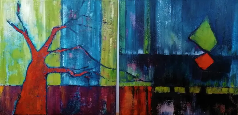 „the red one“
Öl auf Leinwand / 2 mal 60 x 60 cm