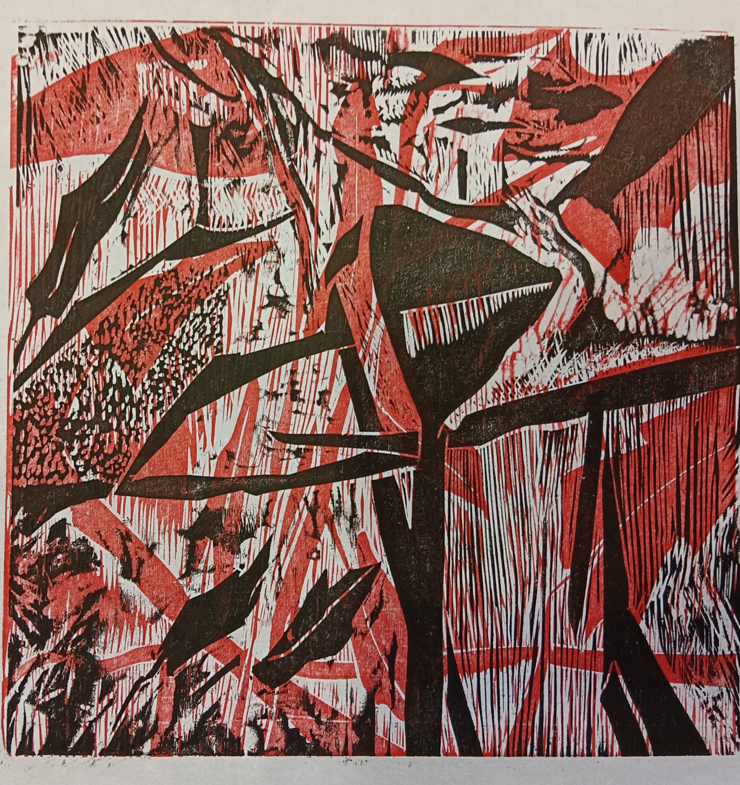 Ernst Hager, Farbholzschnitt, 40 x 40, 2023