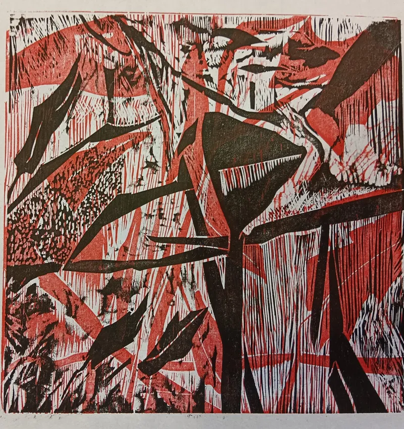 Farbholzschnitt, 40 x 40, 2023