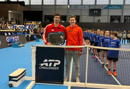 Challenger Titel 2026 in Saint Brieuc für Sebastian Ofner mit Coach Philip