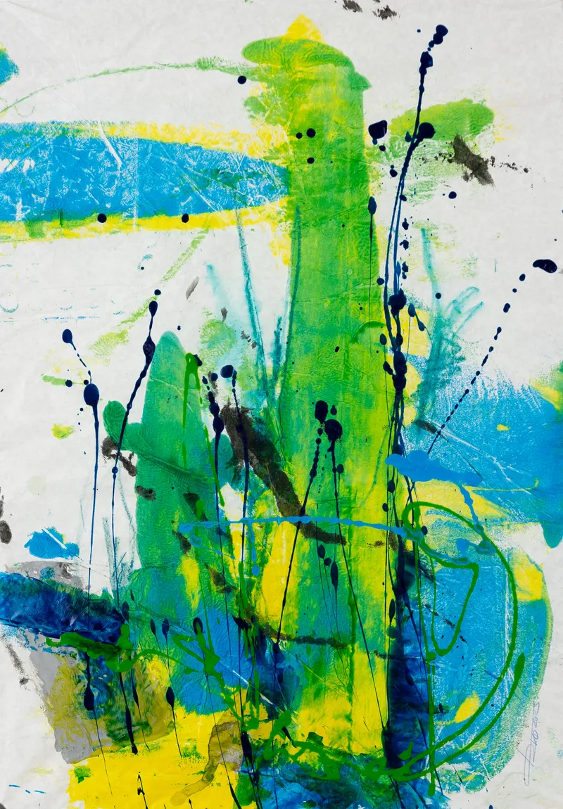 Emporkömmling 2023, Druck auf Seidenpapier, 60 x 43 cm